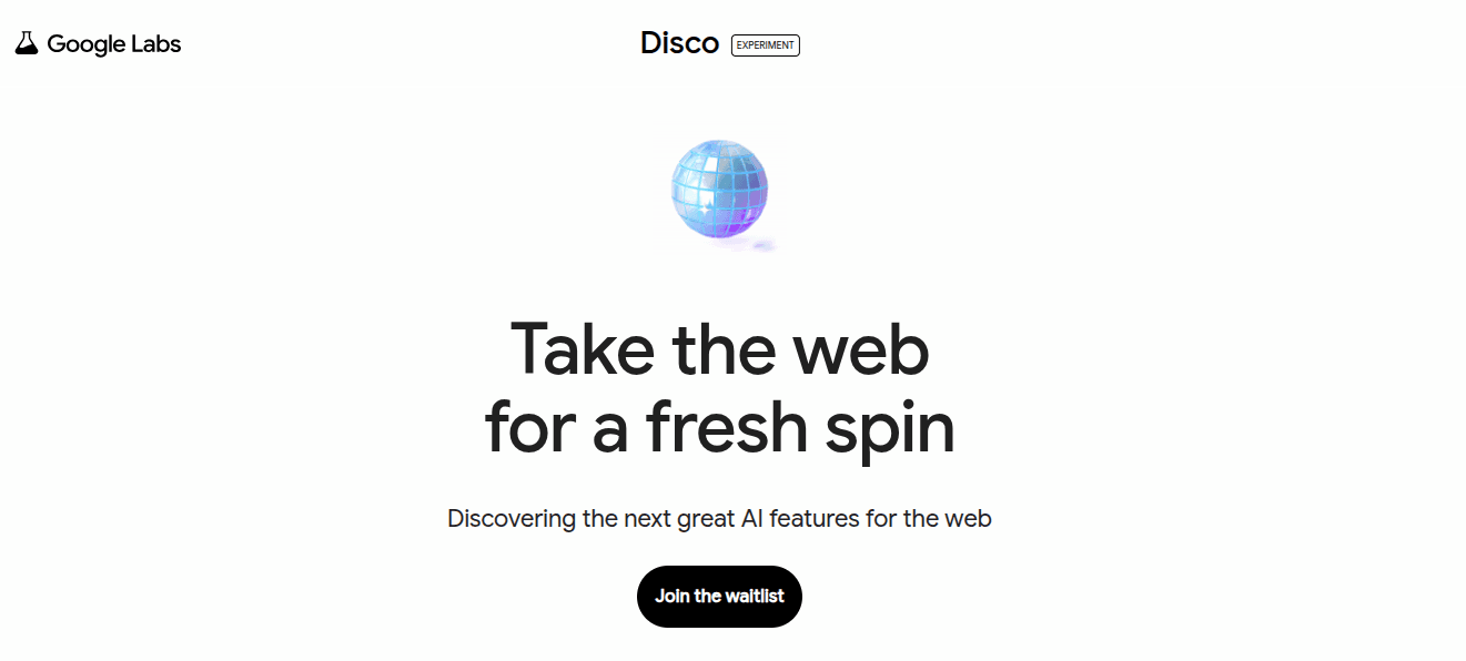 Disco Google: Navegador Web Experimental basada en IA